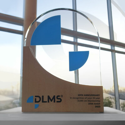 Dlms Award for 20 years of membership for ZERA Germany